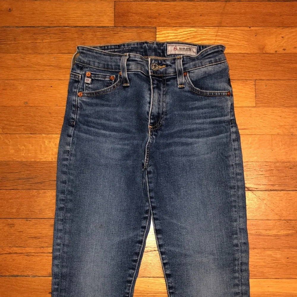 Adriano Goldschmied Farrah Skinny Ankle Raw Hem Jeans, size 25